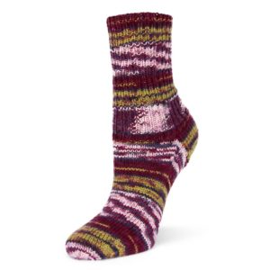 Flotte Socke 4fädig Wool Free Smilla bordeaux-erika-loden
