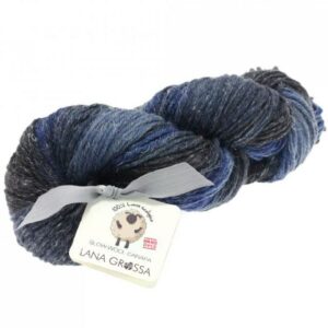 Slow Wool Canapa hand dyed Marine-Jeans-Anthrazit Strangwolle