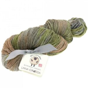 Slow Wool Canapa hand dyed Graubeige-Camel-Khaki Strangwolle
