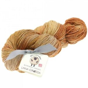Slow Wool Canapa hand dyed Sandgelb/Camel/Orangebraun Strangwolle