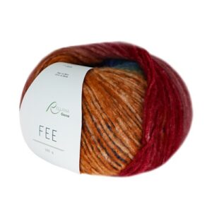 Fee blau-bordeaux-messing - exquisites Handstrickgarn von Rellana