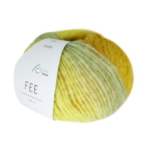 Fee zitrone-messing-hellgrau-lind - exquisites Handstrickgarn von Rellana